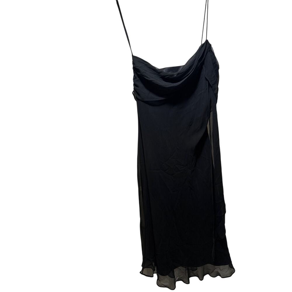 Laundry by Shelli Segal 100 Silk Cowl Neck Midi Y2K Dress 12